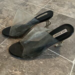 Cape Robbin Women's Black Transparent Money Heels RUNS SMALL
